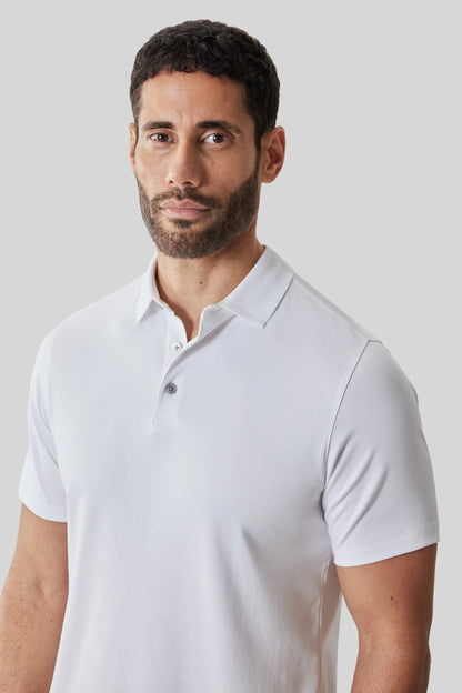 Robert Barakett |  Le polo ''Barakett'' à col texturé - Blanc