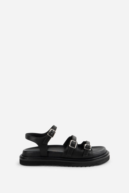 "INTENTIONALLY | Sandales "RICOYA" en cuir - Noir