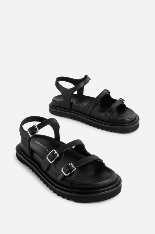"INTENTIONALLY | Sandales "RICOYA" en cuir - Noir