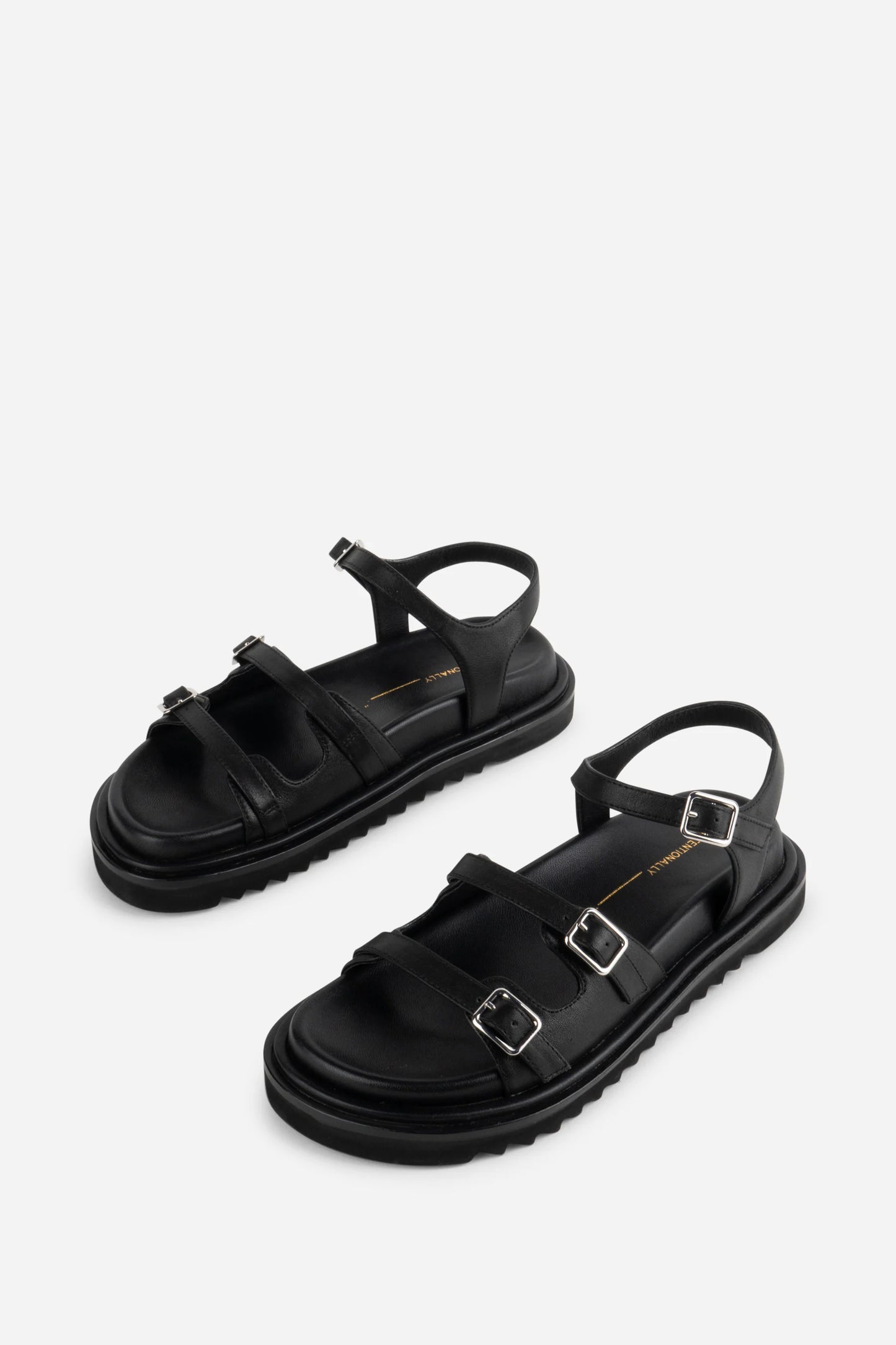 "INTENTIONALLY | Sandales "RICOYA" en cuir - Noir