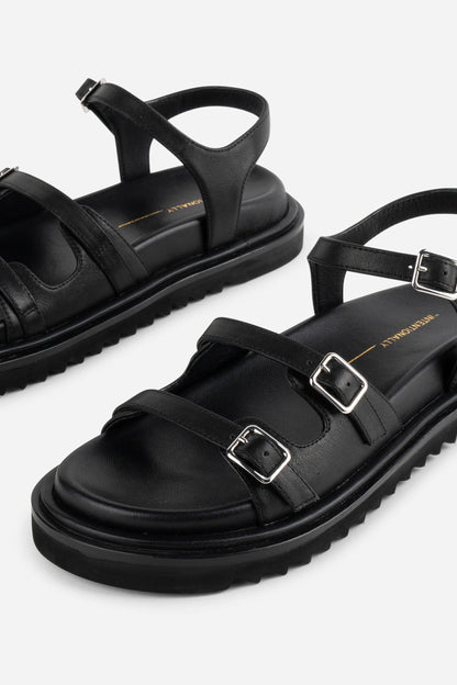 "INTENTIONALLY | Sandales "RICOYA" en cuir - Noir