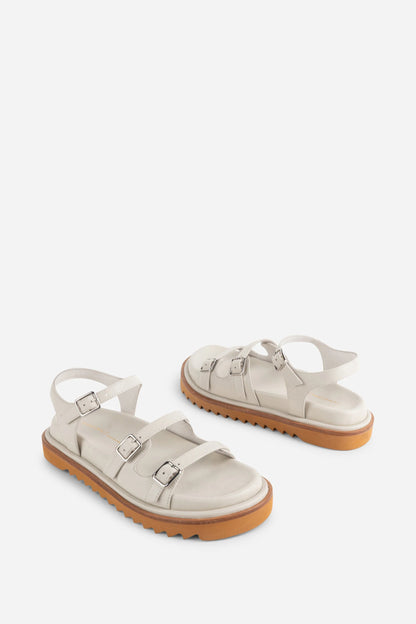 "INTENTIONALLY | Sandales "RICOYA" en cuir - Crème