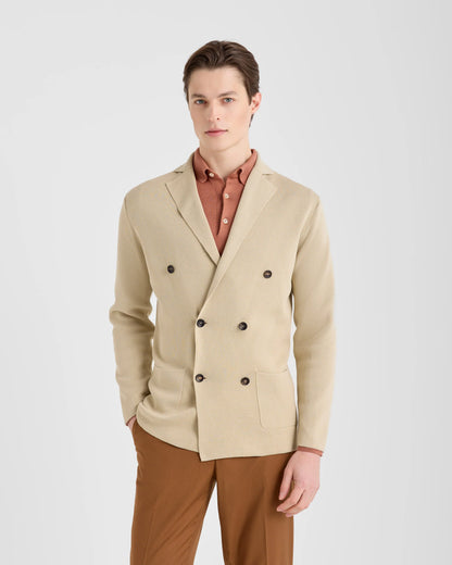 Filippo De Laurentiis | Veste en coton crêpé à double boutonnage - Beige