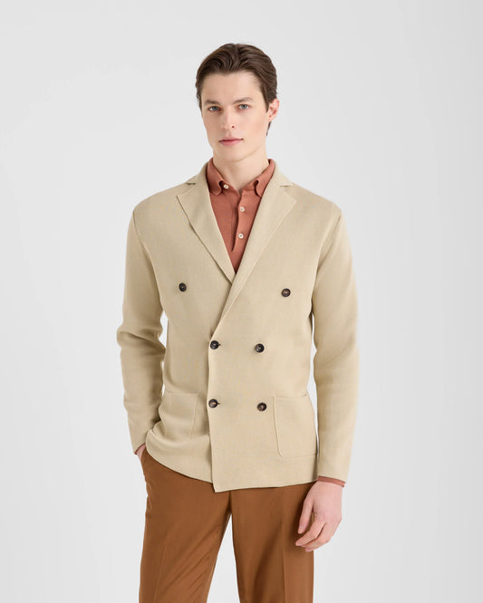 Filippo De Laurentiis | Veste en coton crêpé à double boutonnage - Beige