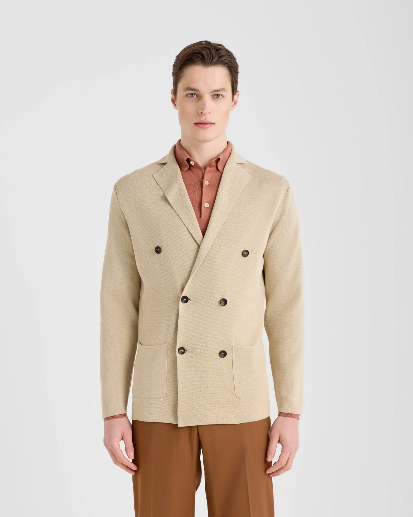 Filippo De Laurentiis | Veste en coton crêpé à double boutonnage - Beige