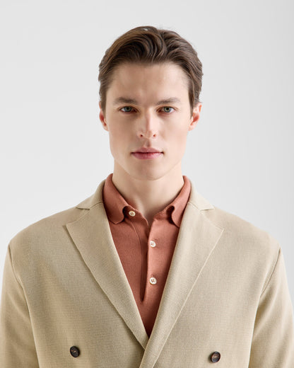 Filippo De Laurentiis | Veste en coton crêpé à double boutonnage - Beige