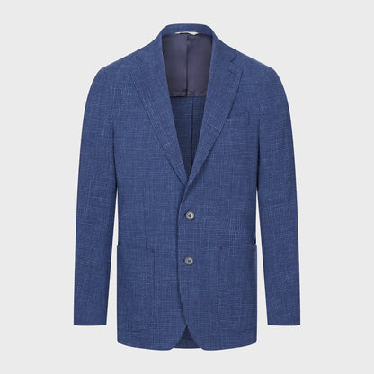 EMANUEL BERG | Veston Seersucker ''D-Constructed'' - Bleu moyen