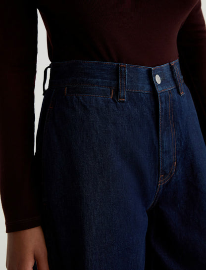 AG Jeans | Pantalon taille haute et jambes larges ''Deven'' - Bleu Access