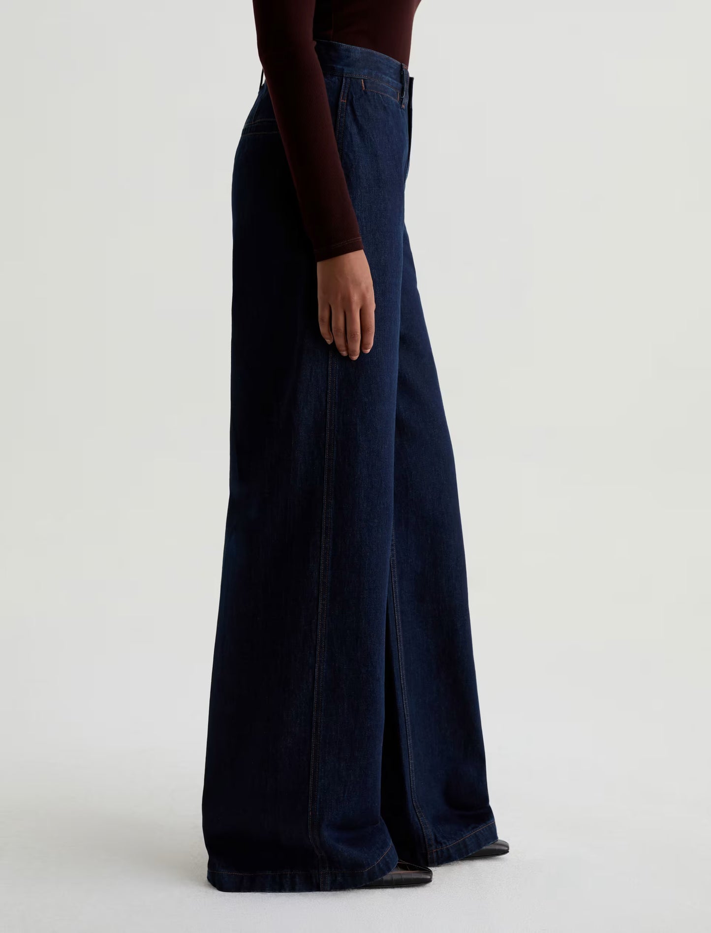 AG Jeans | Pantalon taille haute et jambes larges ''Deven'' - Bleu Access