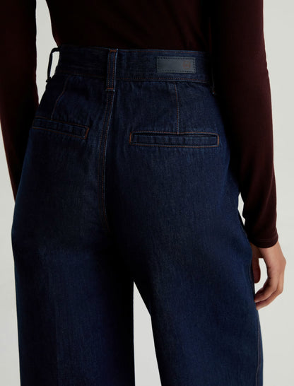 AG Jeans | Pantalon taille haute et jambes larges ''Deven'' - Bleu Access