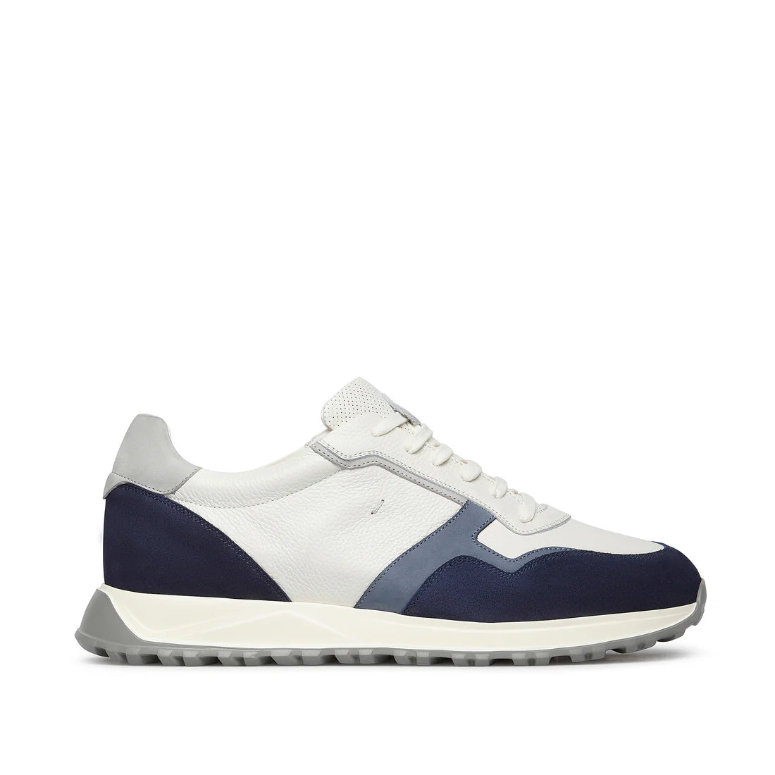 Fabiano Ricci | Baskets BLISS RUN en daim et cuir - Blanc/Bleu marine