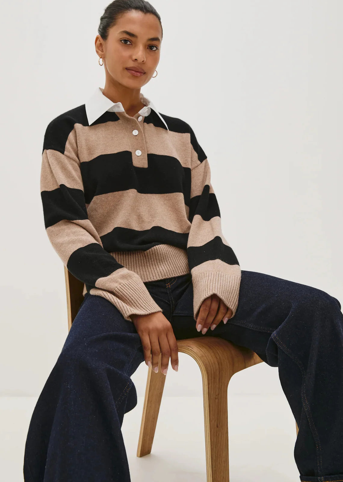 Rails | Le pullover de rugby ''Paxton'' - Noir avoine