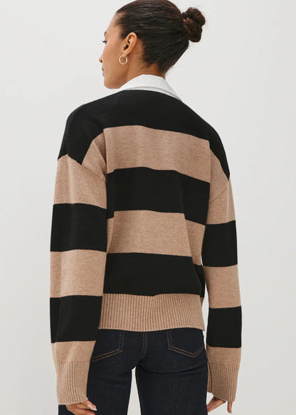 Rails | Le pullover de rugby ''Paxton'' - Noir avoine