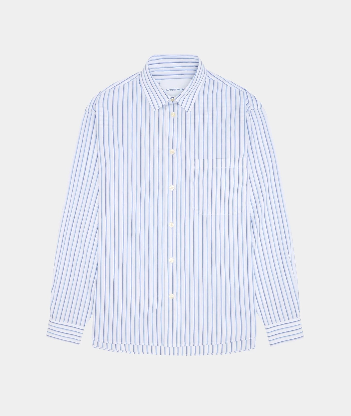 Garment Project | Chemise à rayures "Relaxed" - Blanc/Bleu