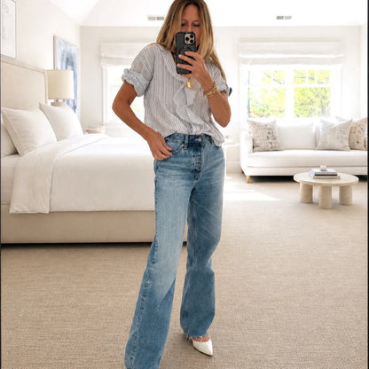 KERRI ROSENTHAL | Chemise "Rosen"- Blanc-Bleu Solvang