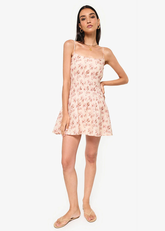 CAMI NYC |  La mini-robe en lin ''Kairi'' - Imprimé floral Dutch Fields