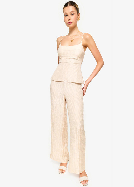CAMI NYC | Pantalon ''Serra'' à jambe large et à taille haute - Blanc Os