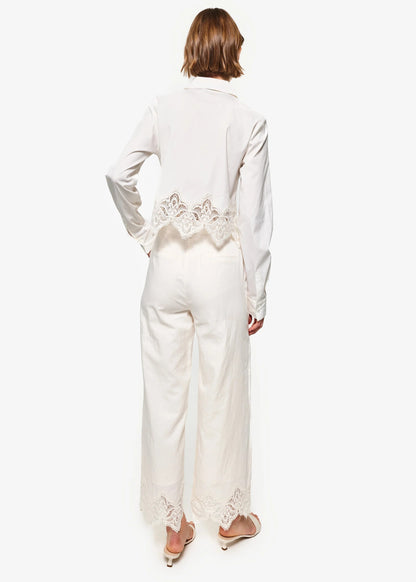 CAMI NYC | Blouse courte en popeline de coton ''Cielo'' - Macadamia