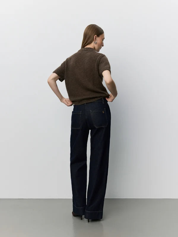 SOFIE SCHNOOR | Pull à manches courtes "Sagasw"- Marron foncé