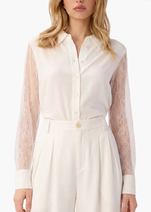 CAMI NYC | Chemise en chiffon "Chelsey" - Blanc cassé
