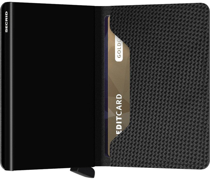 Secrid | Portefeuille mince style carbonne - Noir