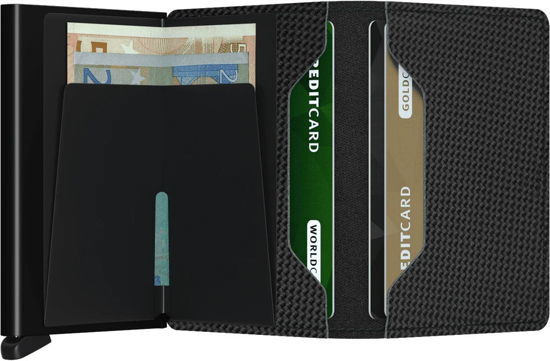Secrid | Portefeuille mince style carbonne - Noir