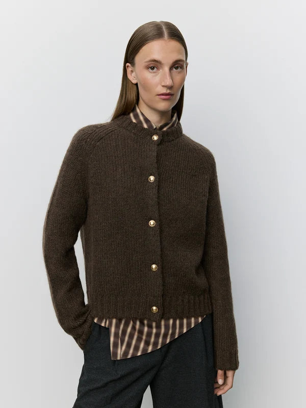 SOFIE SCHNOOR |Cardigan "Selmasw"- Marron foncé