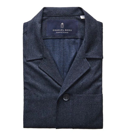 Emanuel Berg | Surchemise en flanelle de laine - Bleu