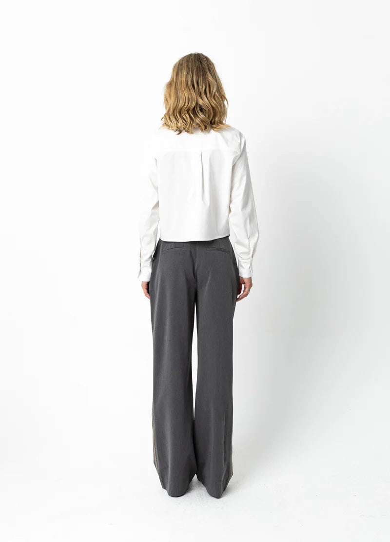 Coster | Chemise blanche courte - Blanche/ gris