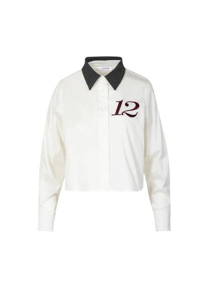 Coster | Chemise blanche courte - Blanche/ gris