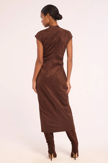 MISA | Robe en Suède 'Maud' | Marron