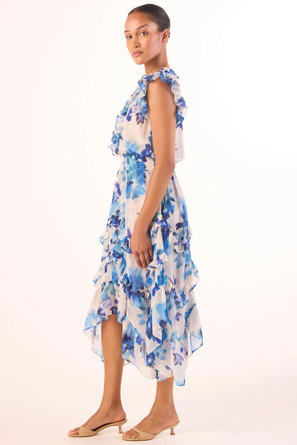 MISA | La robe mi-longue ''Dakota'' - imprimé floral estompé