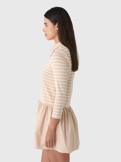 Velvet | The ''Sinead'' dress ribbed cotton - Sesame