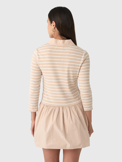 Velvet | The ''Sinead'' dress ribbed cotton - Sesame
