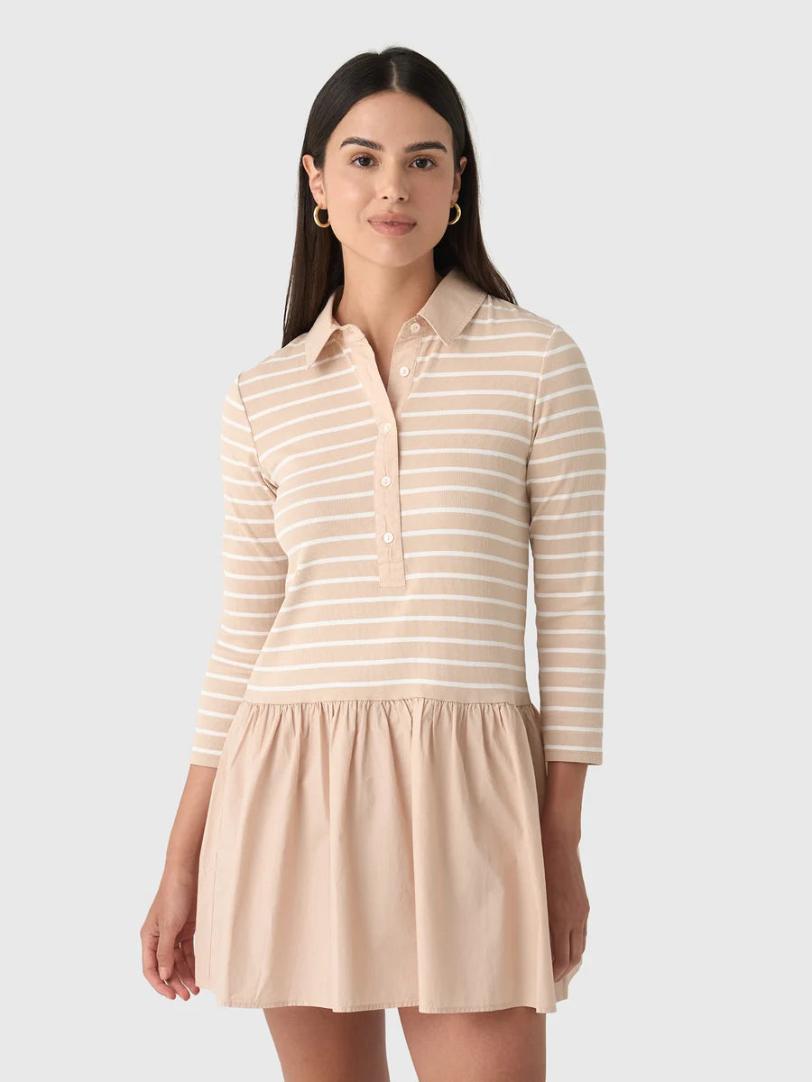 Velvet | The ''Sinead'' dress ribbed cotton - Sesame
