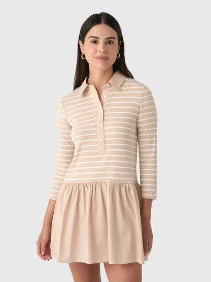 Velvet | The ''Sinead'' dress ribbed cotton - Sesame