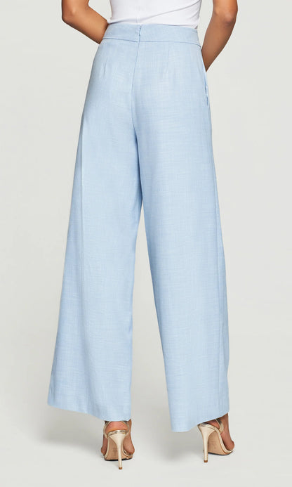 Generation Love | Pantalon de costume en chambray ''Magda'' - Bleu clair