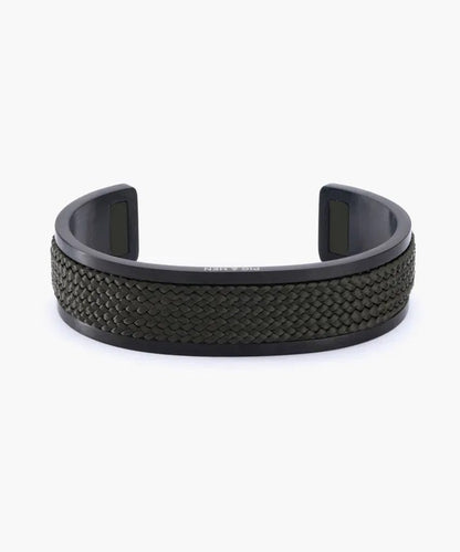 Pig & Hen | Bracelet ''Navarch 14 mm'' - Noir / vert forêt