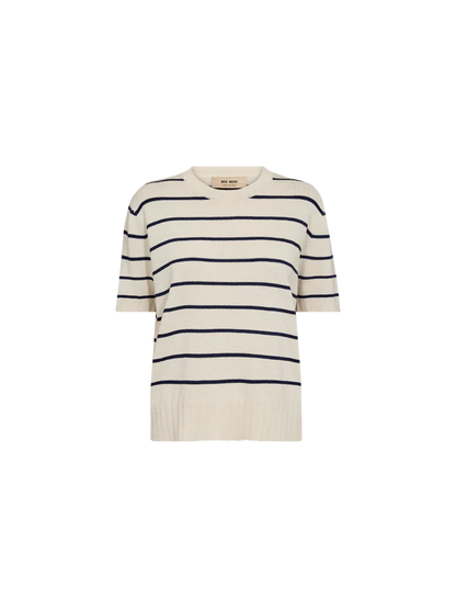 MOS MOSH | Tee Shirt en maille "FINLO" - Blanc/Bleu