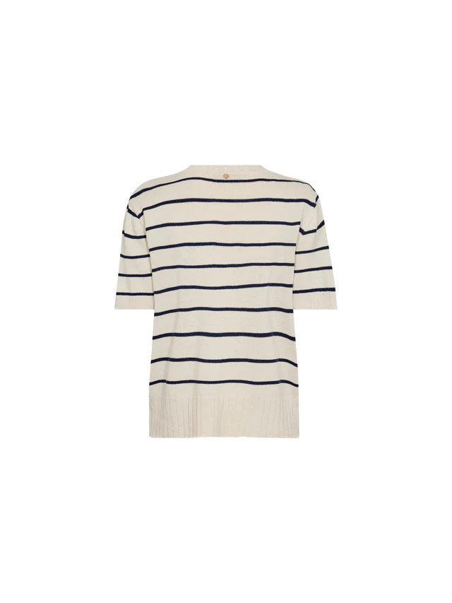 MOS MOSH | Tee Shirt en maille "FINLO" - Blanc/Bleu