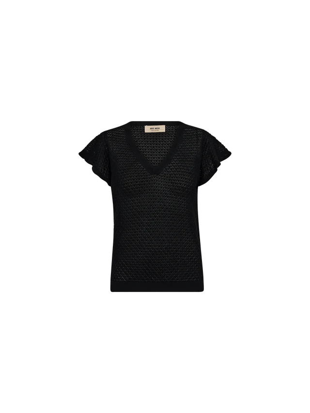 MOS MOSH | Tricot à col en V "GANNA" - Noir