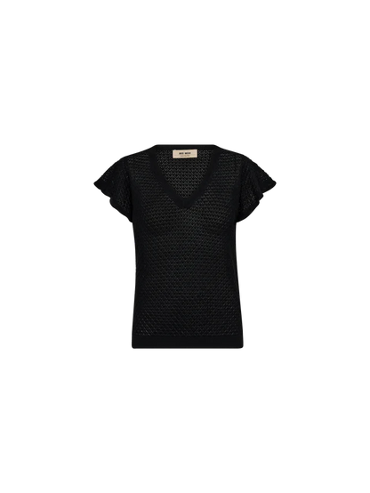 MOS MOSH | Tricot à col en V "GANNA" - Noir