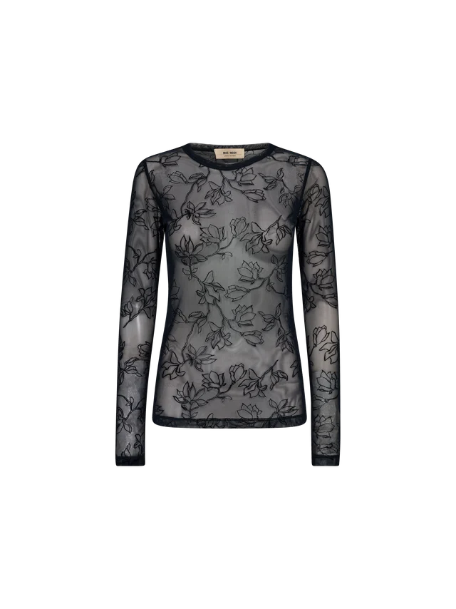 MOS MOSH | Blouse transparente "LORETTA" - Marine