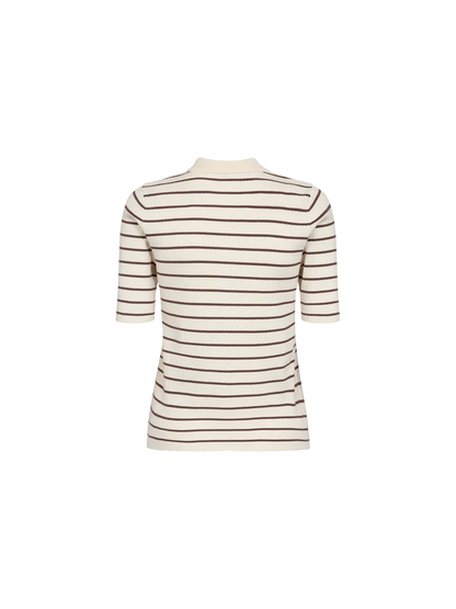 MOS MOSH | Polo en tricot "CALIZ" - Crème/ café