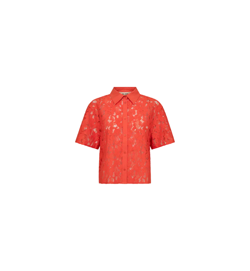 MOS MOSH | T-shirt en dentelle "Lia" - Orange