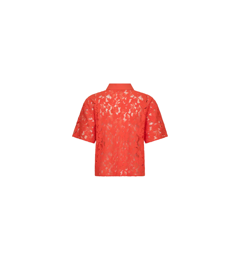 MOS MOSH | T-shirt en dentelle "Lia" - Orange