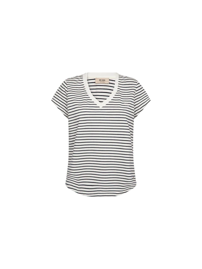 MOS MOSH | T-shirt rayé"KALA" Blanc cassé et bleu marine