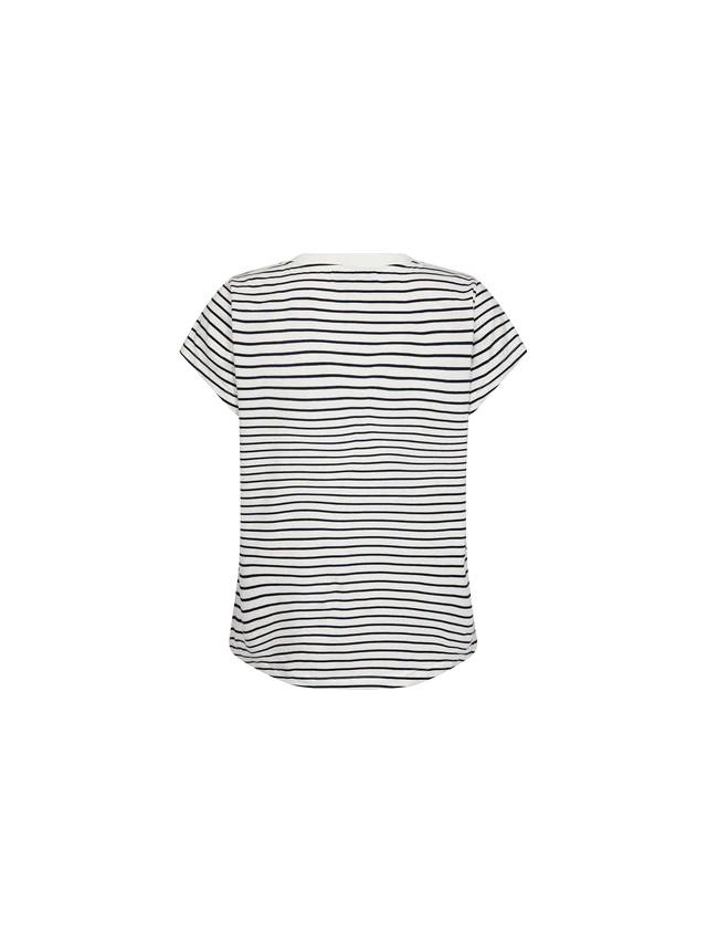 MOS MOSH | T-shirt rayé"KALA" Blanc cassé et bleu marine