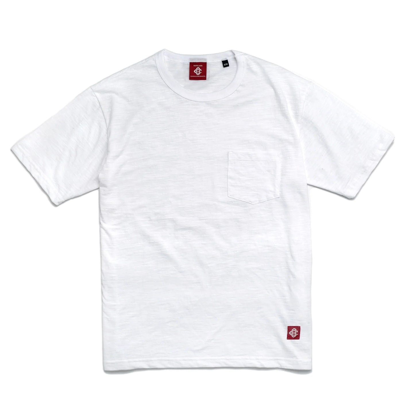Outclass | T-shirt en cotton slub avec poche - Blanc