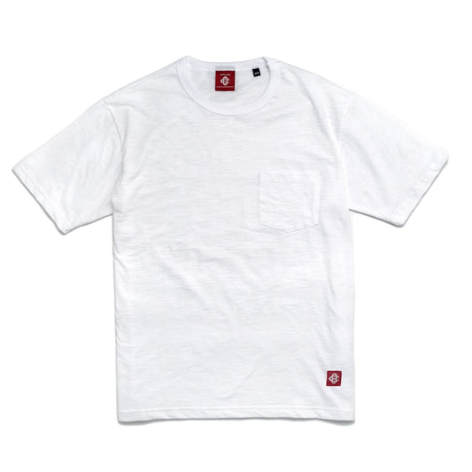 Outclass | T-shirt en cotton slub avec poche - Blanc